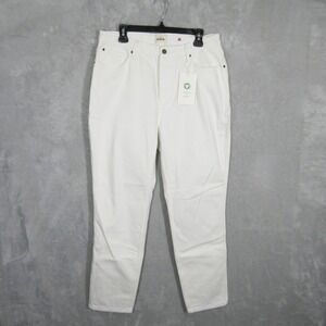 Sezane Denim Brut Sexy Tall Ecru Organic Cotton Jeans Women's Size 36 White New